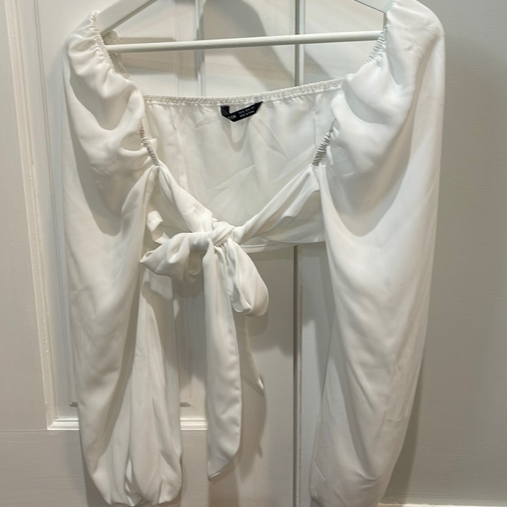 White front tie top